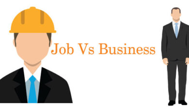 difference between job and business