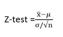 formula of z-test