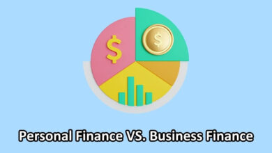 personal finance vs business finance illustration