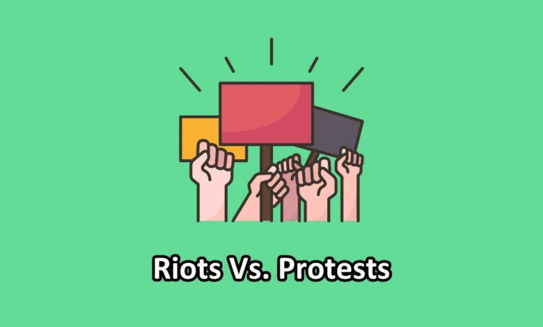 riot vs protest illustration