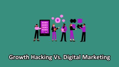 growth hacking vs digital marketing illustration