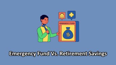 emergency fund vs retirement savings illustration